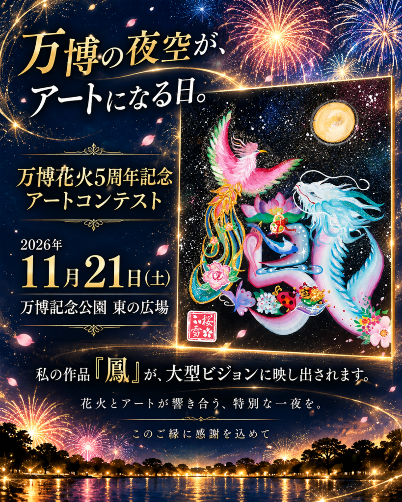 万博花火５周年記念アートコンテストに桜雪が参加します